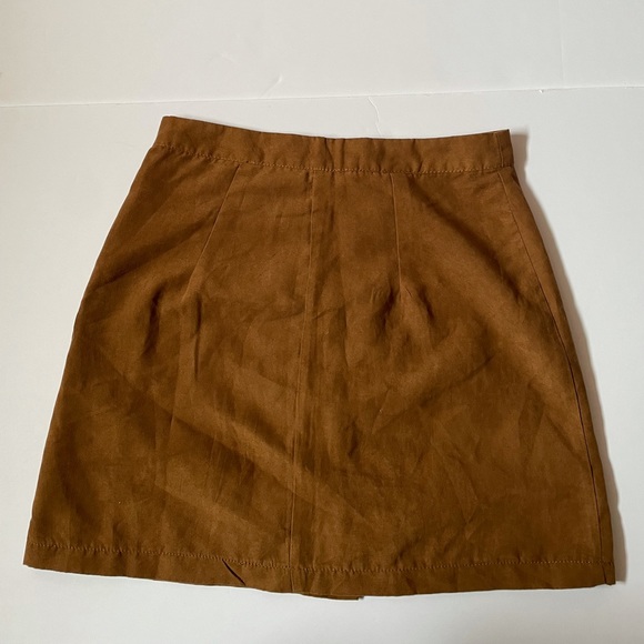 Brown Faux Suede Button up Shirt - Picture 3 of 5